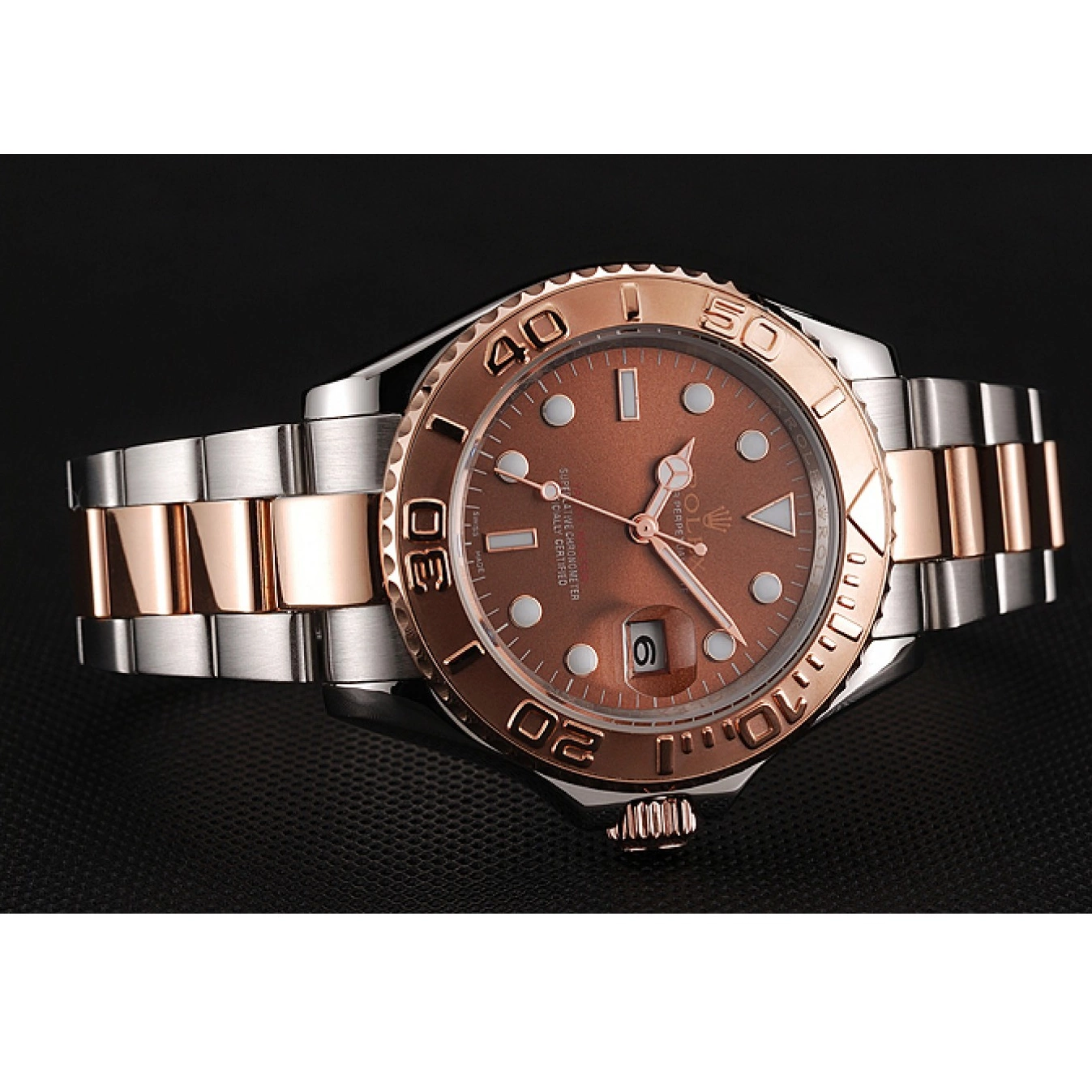 Good Copy Rolex Watches Rolex Dial 1453864 Bracelet Stainless Master Yacht Two Rose Gold Tone Steel 0610